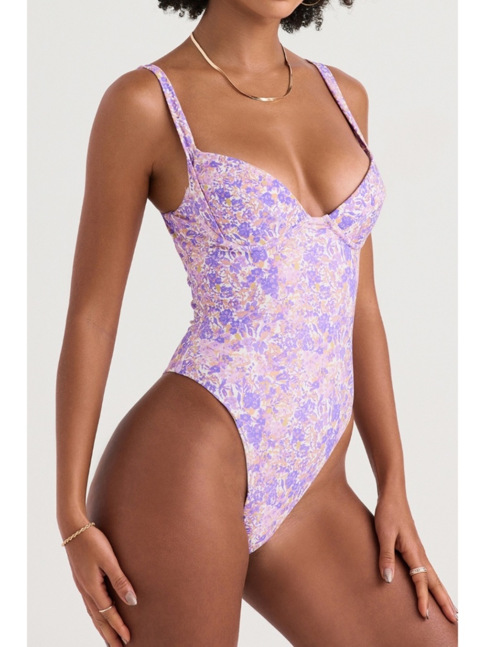 NEW House of CB Barcelona Underwire Swimsuit Floral with White Base Large+ (XL)